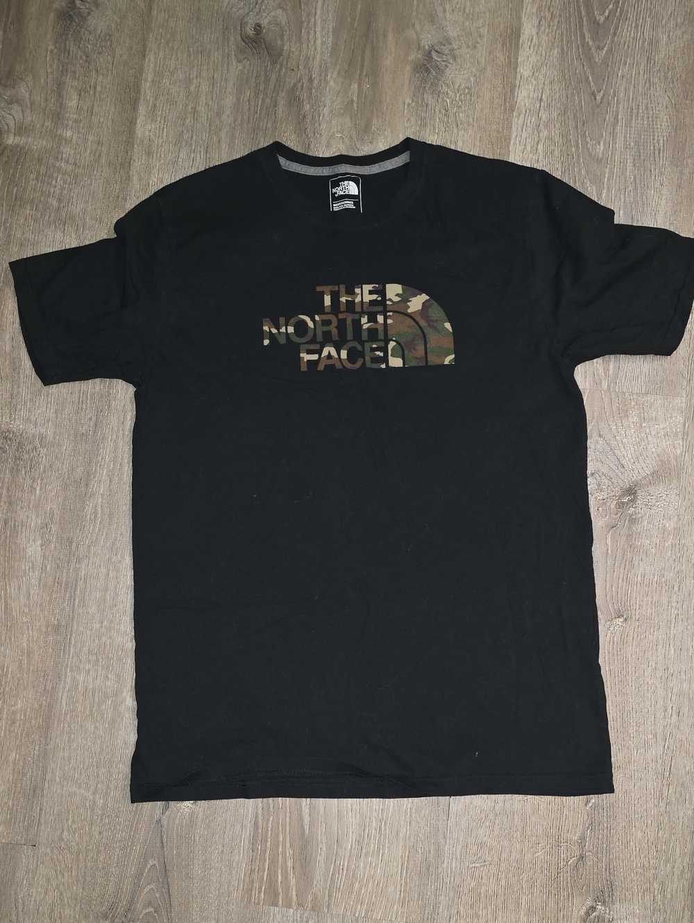 The North Face Black T-Shirt with Camo Logo